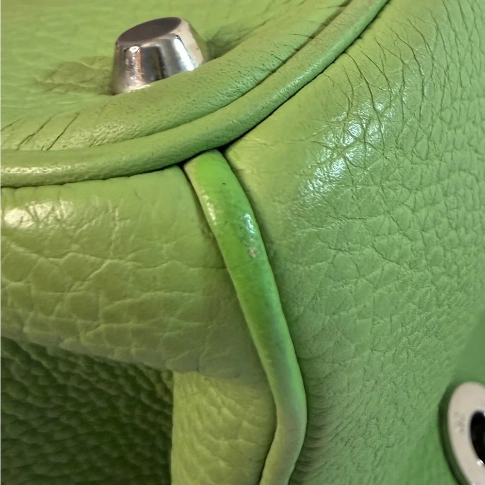Dior Green Pebbled Leather Medium Issime Shopper Tote with Detachable Pouch - Picture 10 of 10